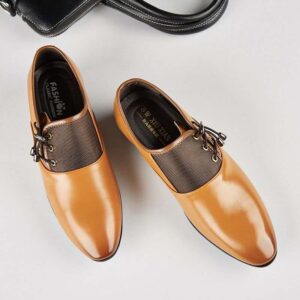 Tan Burnished Leather Formal Oxford Shoes