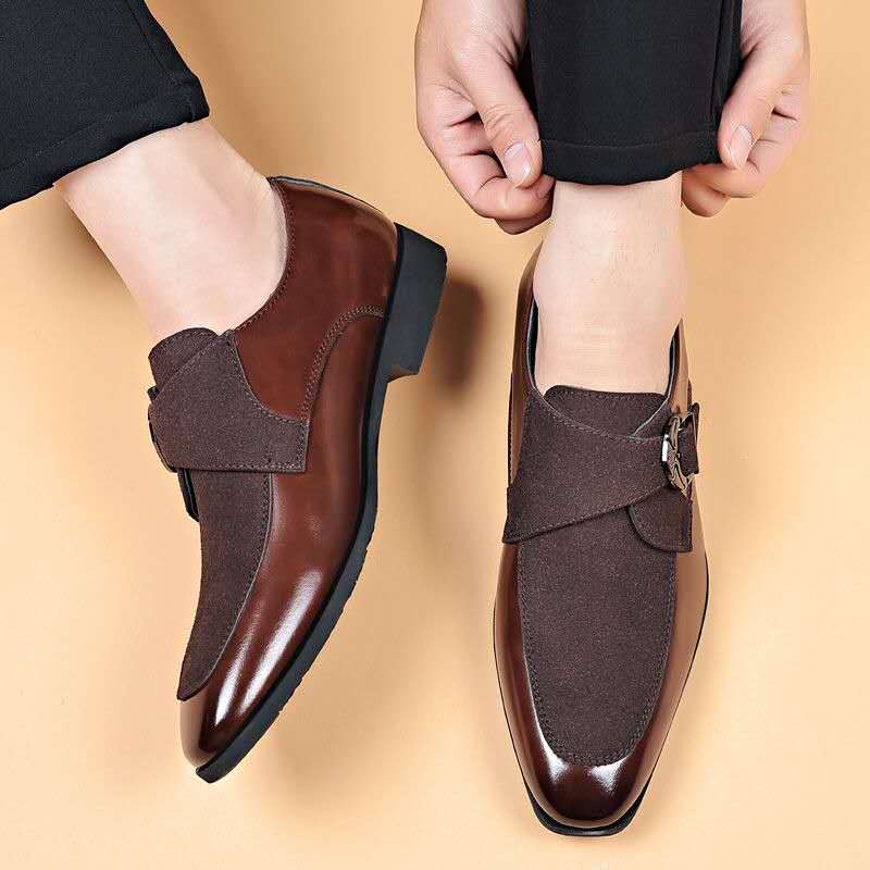 Sophisticated Mahogany Suede Monk Strap Loafers